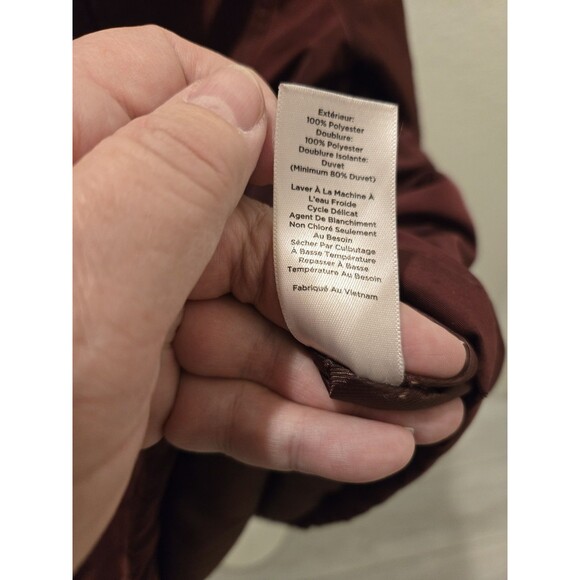 Talbots XLP Red/Burgundy 80% Down Jacket Parka Zip Snap Closure Y2K Cargo - Picture 12 of 13